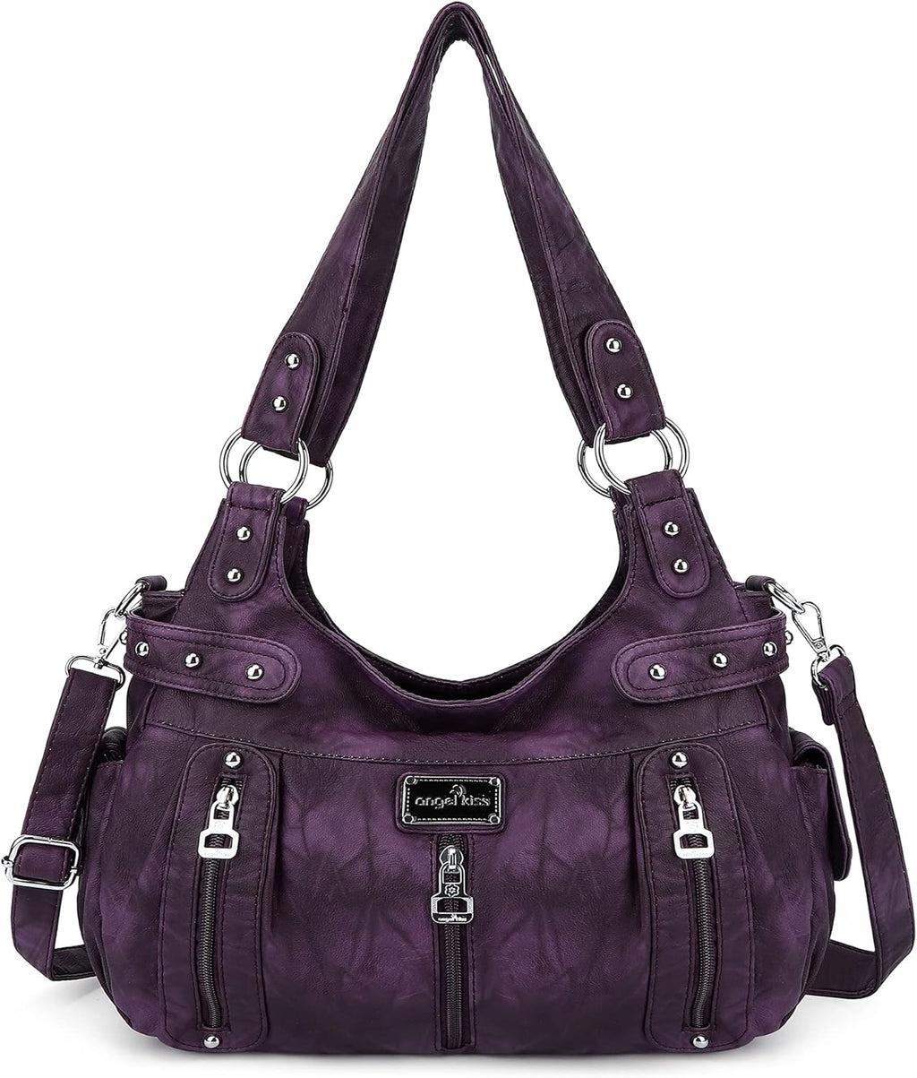 Large Purses and Handbags for Women Washed Faux Leather Crossbody Hobo Satchel Shoulder Handbag Tote Purse