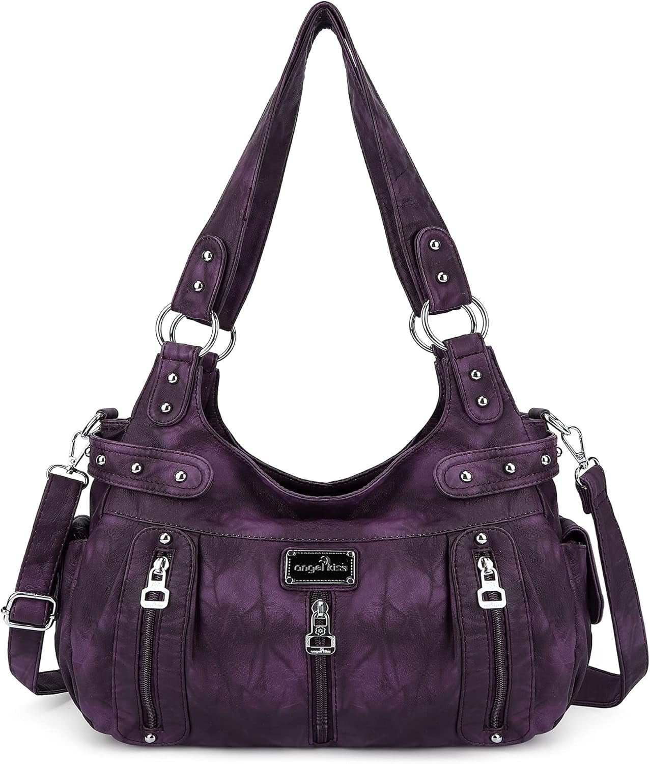 Large Purses and Handbags for Women Washed Faux Leather Crossbody Hobo Satchel Shoulder Handbag Tote Purse